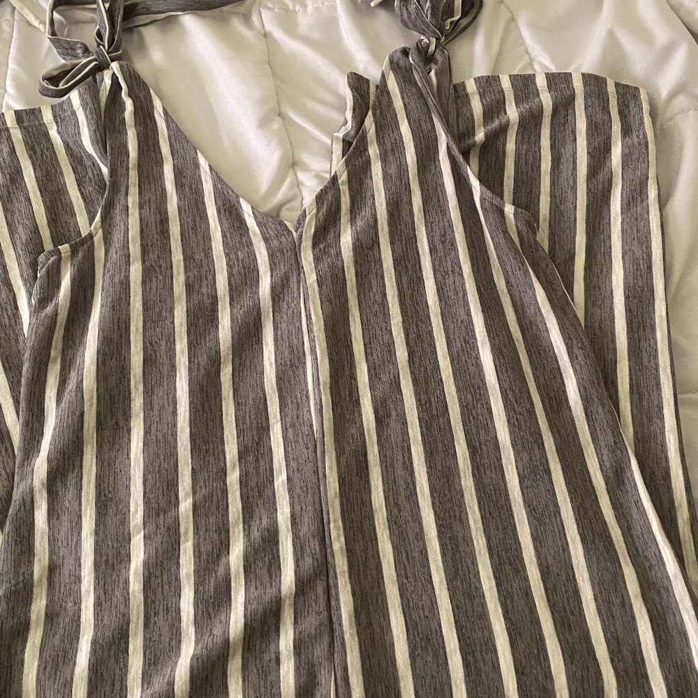 Striped Wide-Leg Romper